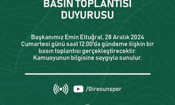 Giresunspor'dan Basın Toplantısı Duyurusu