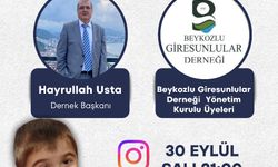 Beykozlu Giresunlular Derneği’nden Emre Tuna İçin Canlı Yayın Destek Çağrısı...