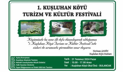 Kuşluhan Köyü Kültür ve Turizm Festivali Yapılacak