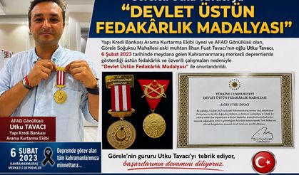 Göreleli Utku Tavacı'ya "Devlet Üstün Fedakârlık Madalyası"
