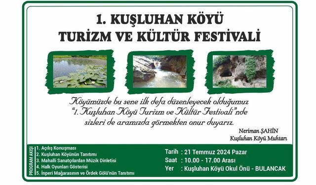 Kuşluhan Köyü Kültür ve Turizm Festivali Yapılacak