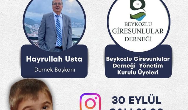 Beykozlu Giresunlular Derneği’nden Emre Tuna İçin Canlı Yayın Destek Çağrısı...