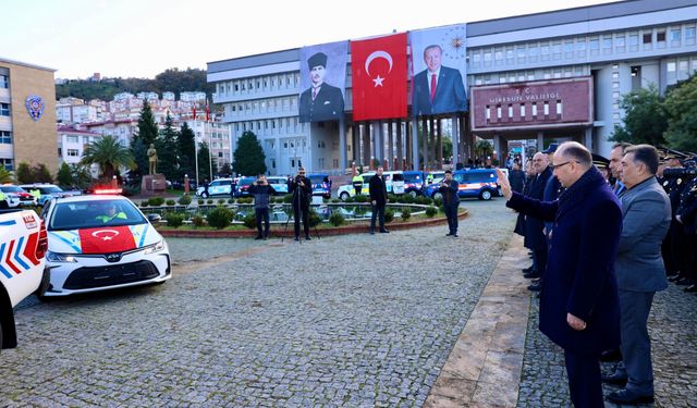 Giresun'da Güvenlik Filosuna Araç Takviyesi 92 Yeni Araç Törenle Hizmete Girdi