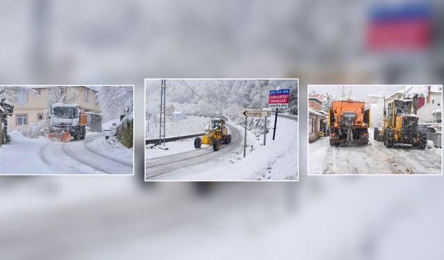 Giresun Belediyesi Yüksek Mahallerde Karla Mücadele Başlattı