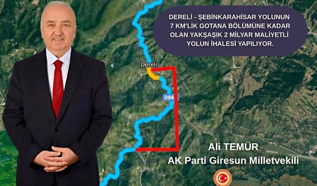 Dereli–Şebinkarahisar Yolunun Kotana Etabı İhaleye Hazırlanıyor