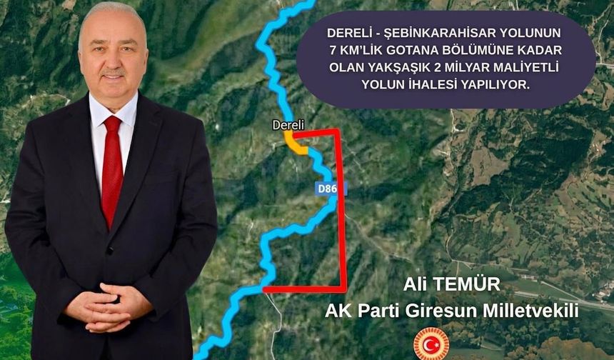 Dereli–Şebinkarahisar Yolunun Kotana Etabı İhaleye Hazırlanıyor